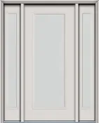 80" Blanca Full Lite Smooth Fiberglass Door, Sidelites