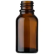 15 ml Amber Glass Boston Round Bottle 18-410 Neck Finish