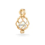 14K Yellow Gold Wave Cage Pendant