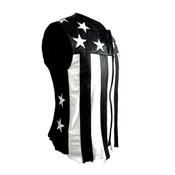 Black &amp;amp; White Stars &amp;amp; Stripes Leather Vest