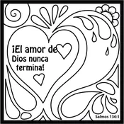 God's Love Never Ends Coloring Card Spanish 12/Pk