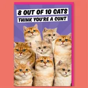 8 out of 10 Cats Greeting Card