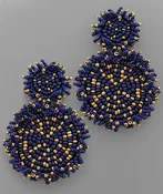 Beaded Double Disc Earrings
