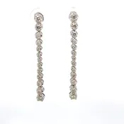 10K White Gold Diamond Dangle  Earrings (150-00734)