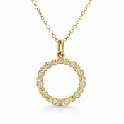Bezel Set Diamond Circle Pendant | Brilliant Fine + Custom Jewelry