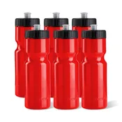 22oz Red Sports Water Bottles – 6-Pack