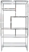 Design Institute of America Chrome and Glass Etagere