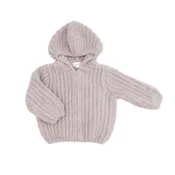 Angel Dear Chenille Hooded Jacket Striped Texture Stone