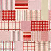 5255S-54 Studio E Red/Tan Patchwork of Plaid and Stripes from Christmas Memories Collection
