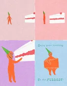 Cake In 4 Parts Birthday Card