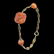 Antique 14K Carved Carnelian Bracelet