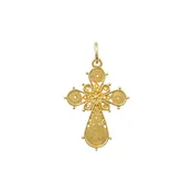 Agni Orthodox Gold Cross with Rosette