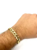 10K 11mm Solid Curb Link Bracelet
