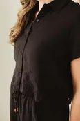 Black Everyday Eyelet Blouse