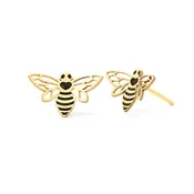 18K Gold Bumblebee Stud Earrings | Origami Collection
