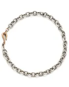 Sterling Silver and Bronze Hook Chain Necklace