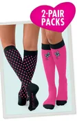 Betsey Johnson Women's BA179 Compression Socks 2-Pack