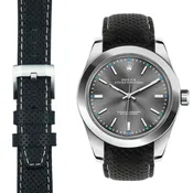 Curved End Racing Leather Strap for Rolex Oyster Perpetual 39mm with Tang Buckle