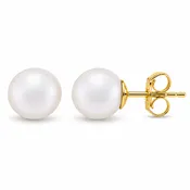 14KY 7.5MM FWC Pearl A Quality Studs