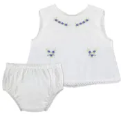 12035-Baby Girl Sleeveless Shirt Two-Piece Diaper Set
