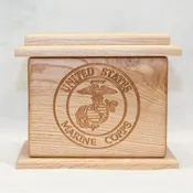 Deluxe Military Wood Urn –  Oak Natural Stain