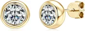 0.51 CTW Classic Diamond Bezel Set Stud Earrings