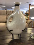 20th Century Off White Urn W/ Iron