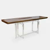 Cumaru Wood and Acrylic Base Console