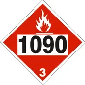 1090 ACETONE – CLASS 3 PLACARD