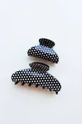 BLACK & WHITE POLKA DOT CLAW: OVERSIZED