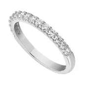 14k White Gold Prong Set Diamond Band .20 ct