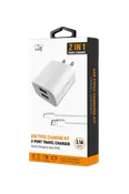 2-in-1 Travel Charger with 4ft USB-A to Lightning Cable