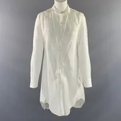 100% CAPRI Size XS White Linen Shirt dress Casual Top