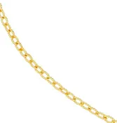 14K Gold 2.30mm Designer Rolo Chain with Lobster Lock - 18 Inch Length