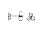 Bezel Set Cluster Diamond Earrings