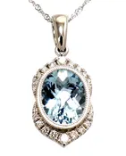 Aquamarine and Diamond Pendant