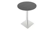 Bar Height Pranzo Cafeteria Table 30in Round with Square Brushed Stainless Steel Base