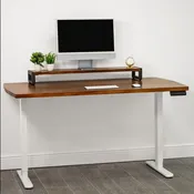 Extra Deep Walnut Standing Desk with Drawer Option