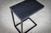 Charcoal Black Ash Industrial Side C Table