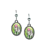 African Elephant Pop Art Oval Earrings