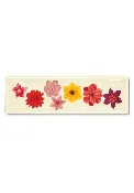 7 Colorful Flowers Decoupage Glass Tray