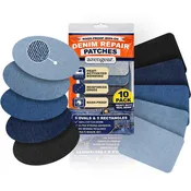 Iron-On Denim Repair Patches for Jeans (10 Pack)