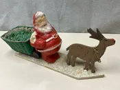 1940'S  PAPER MACHE SANTA REINDEER