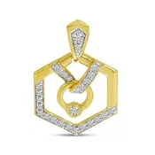 Geometric Yellow Gold Diamond Pendant — Creative Jewelers