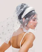 Embroidered Star Veil