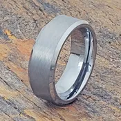 Athens Cross Brushed Tungsten Wedding Bands