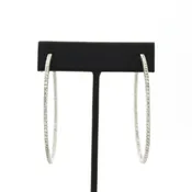 Carlos Belloso Large Hoop Earrings set in 18k White Gold