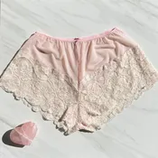 Limited Edition Goddess Pink French Lace with Ruby Gem Embellishment Underwear by Tarantula for Sacred Light