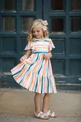 Boho Rainbow Stripe Dress