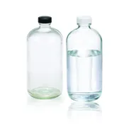 DWK Life Sciences 1000 mL Wheaton Amber Safety Coated Boston Round Bottle Cs/12 W217959